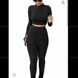 Black Two Piece Legging Set